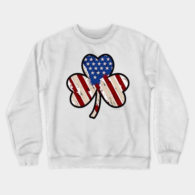 Kiss Me...I am American - Black! Crewneck Sweatshirt by DizzySpells Designs